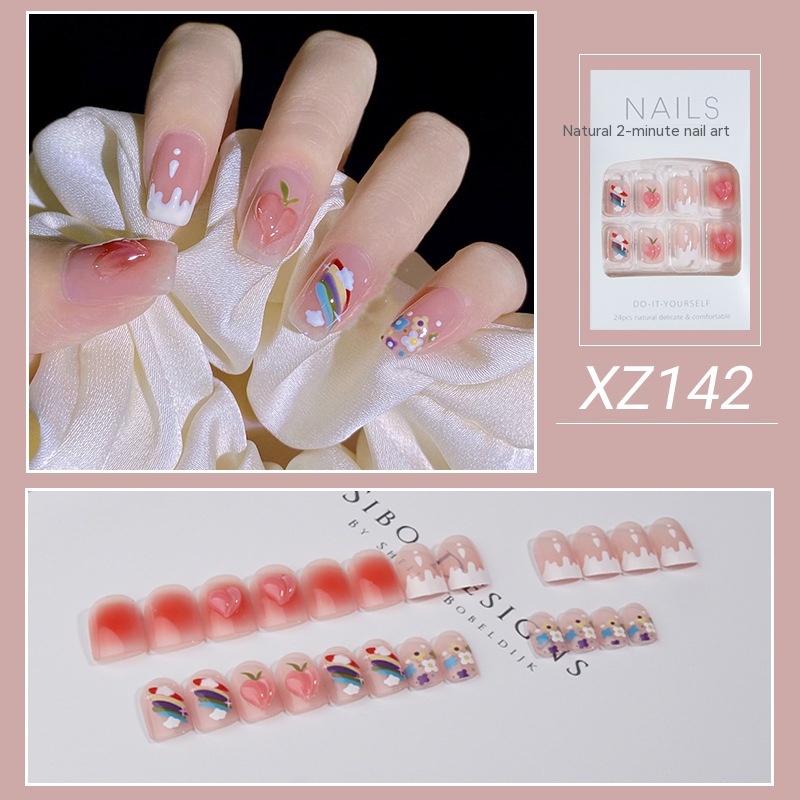Nail Beauty New Hand-painted Fake Nail Tip Tulip Patch - Image 9