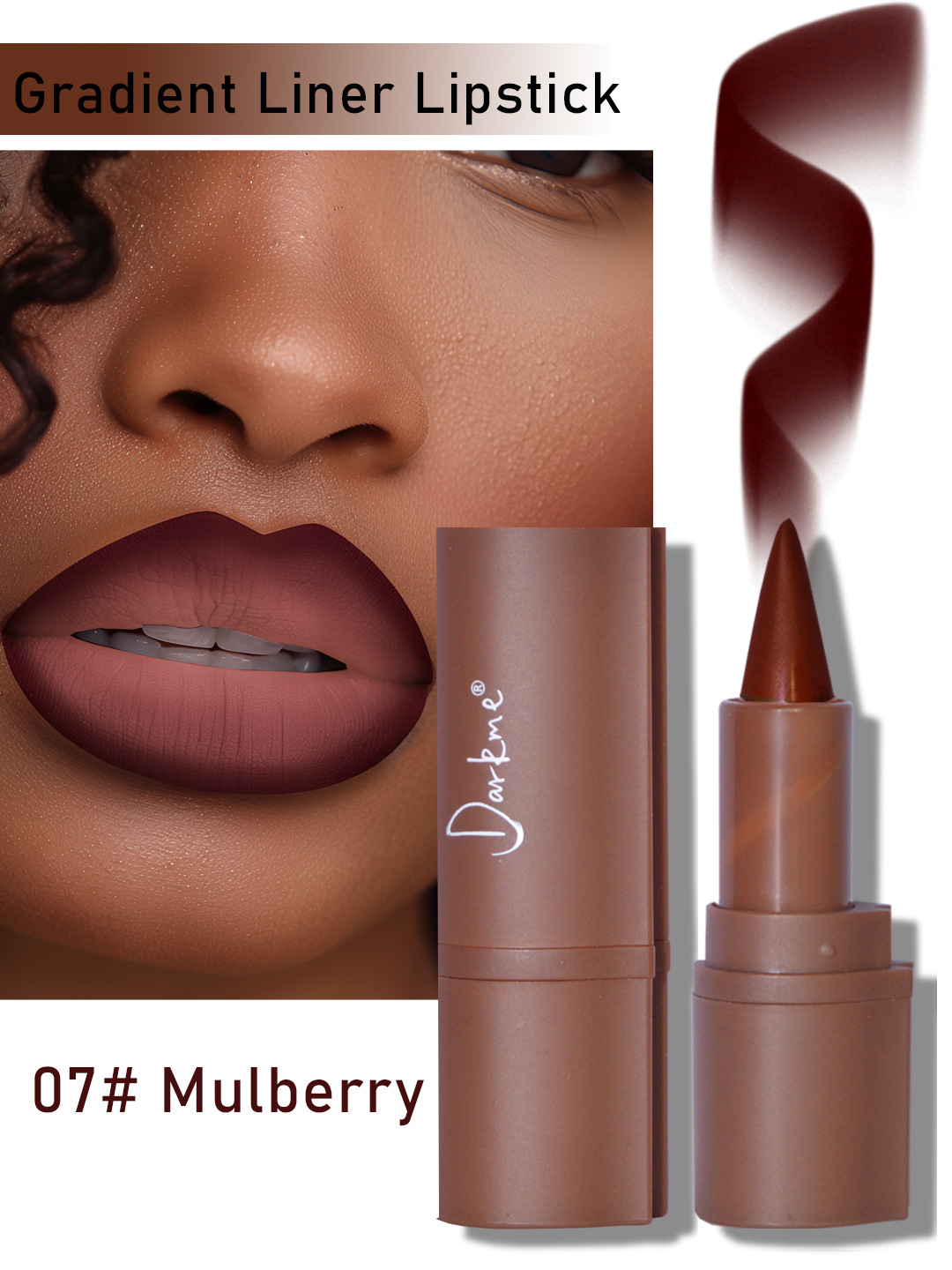 Gradient Coloring Lip Liner Matte Finish Mixed Dark Lipstick Waterproof - Image 7