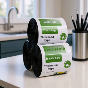 Vest Garbage Bag-Black-PE-20 pcs-1 roll