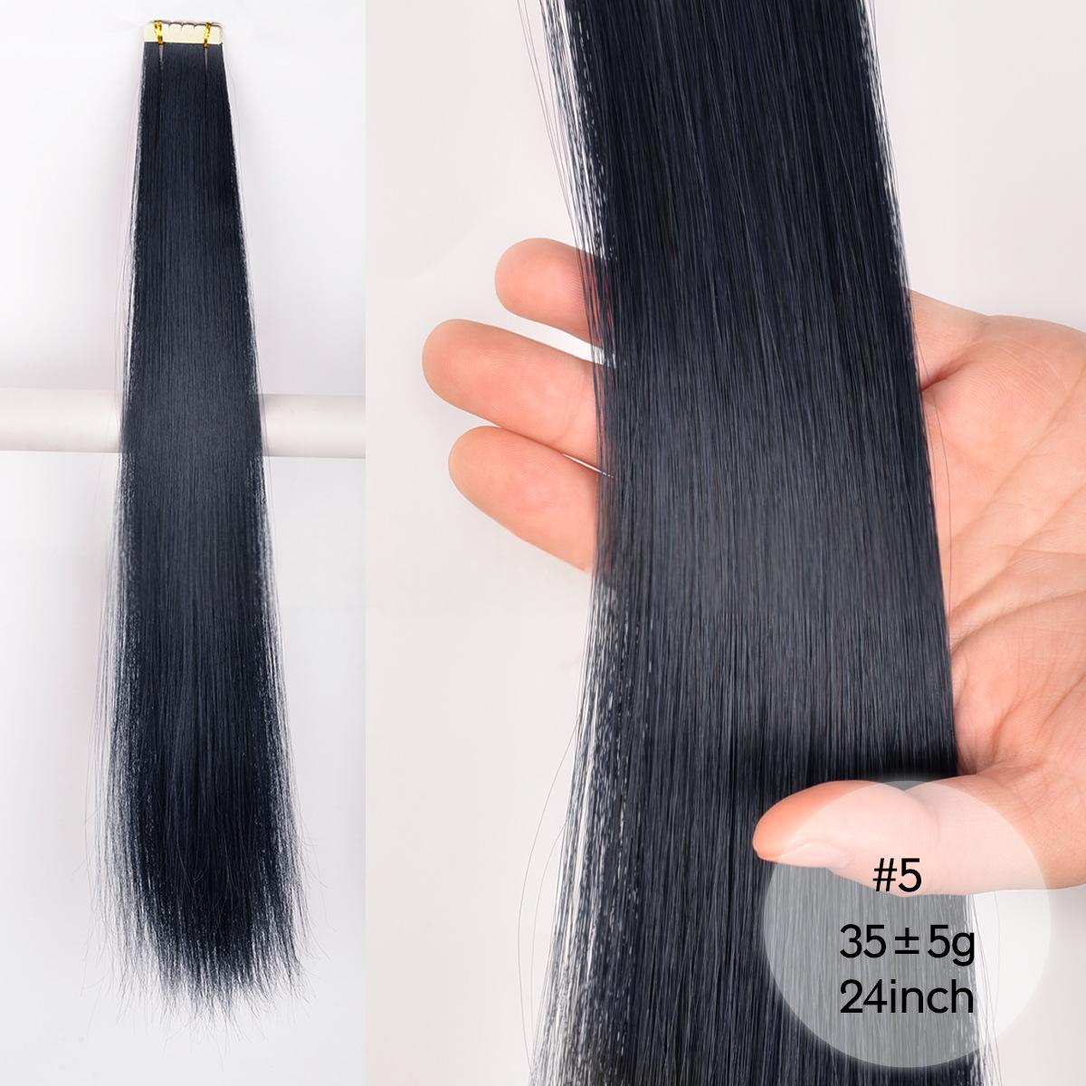 Colored Womens Hair Extension Synthetic Wig Pieces - Image 3