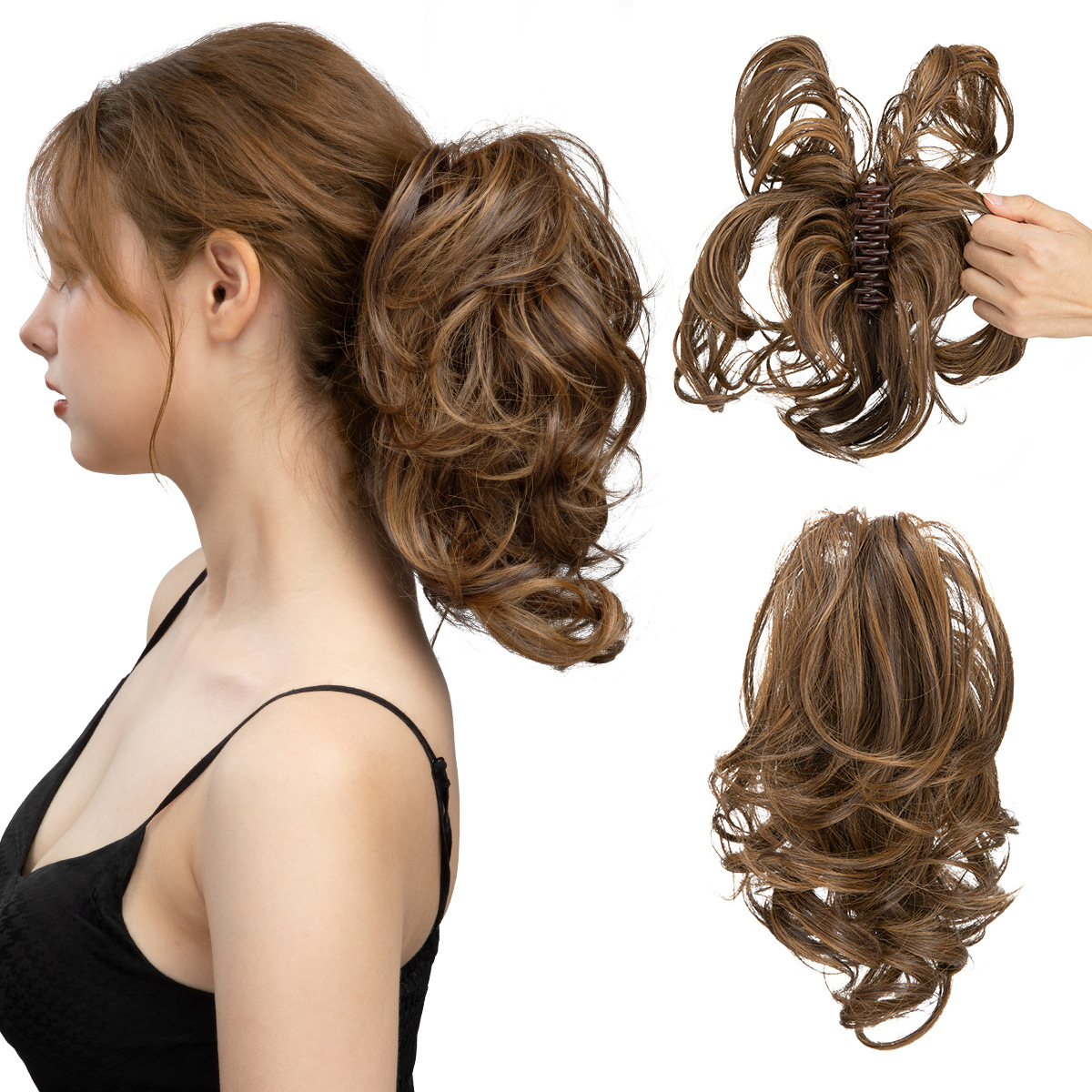 Wig Grip Ponytail Short Female Adjustable Fluffy Natural Short - Image 4