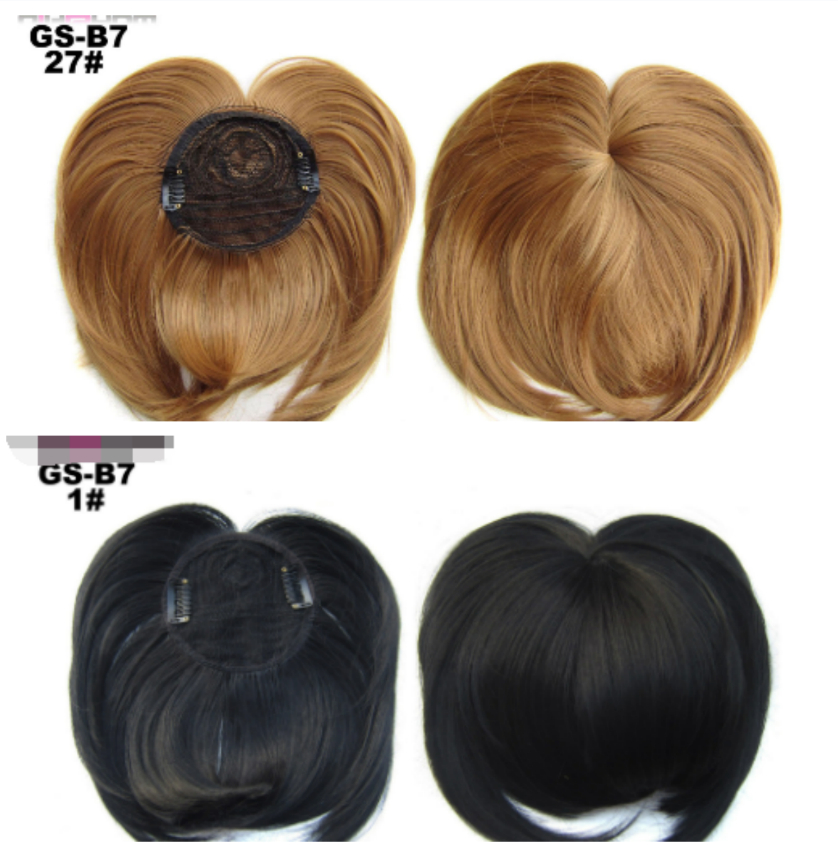 High Temperature Silk Chemical Fiber Wig Top Heart Bangs, Peach Heart Bangs On The Top Of TheHead - Image 26